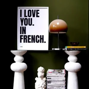 Sélectionné par Fleux Affiches & Tableaux>Affiche I Love You In French - 50 X 70 Cm - Black