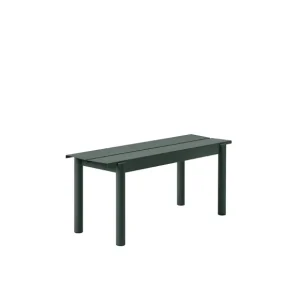 Muuto Poufs & Bancs>Banc Linear Steel Dark Green - 110 X 34 Cm