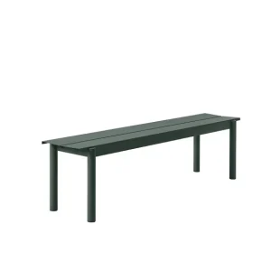 Muuto Poufs & Bancs>Banc Linear Steel Dark Green - 170 X 34 Cm