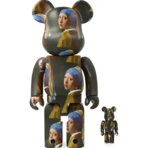 Sélectionné par Fleux Sculptures & Figurines>Bearbrick 400% + 100% Johannes Vermeer - La Jeune Fille A La Perle - 28 Cm