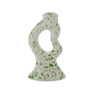 Sélectionné par Fleux Bougies, Bougeoirs Et Allumettes>Bougeoir Tachete - H 17 Cm - Rose Et Vert