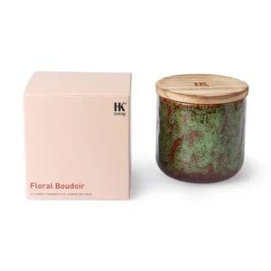 HK Living Bougies, Bougeoirs Et Allumettes>Bougie En Cire Vegetale Parfumee - Jasmin Et Rose