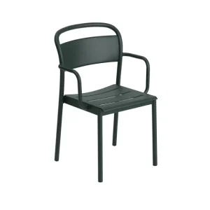 Muuto Chaises>Chaise Accoudoirs Linear Steel Dark Green