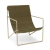 Ferm Living Fauteuils & Repose-Pieds>Chaise Lounge Desert Cashmere / Olive