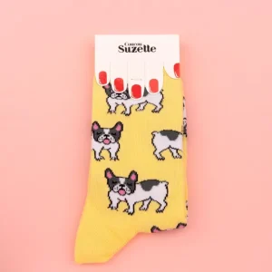 Coucou Suzette Chaussettes>Chaussettes Bouledogue 35/44 - Jaune