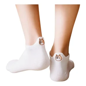 Tites Chaussettes Chaussettes>Chaussettes Languette Chat 35/42 - Blanc