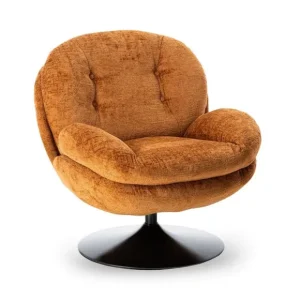 Sélectionné par Fleux Fauteuils & Repose-Pieds>Fauteuil Memento En Velours - 81 X 86 X 83 Cm - Orange Brule