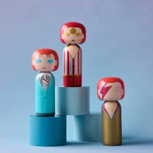 Lucie Kaas Sculptures & Figurines>Figurine En Bois - Kokeshi Sketch.Inc - Ziggy Stardust - 14.5 Cm