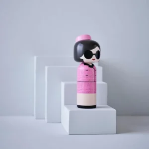 Lucie Kaas Sculptures & Figurines>Figurine En Bois Kokeshi Sketch.Inc Jackie - 16.5 Cm