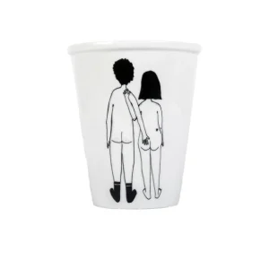 Helen B Carafes & Verres>Gobelet Couple Nu De Dos En Porcelaine