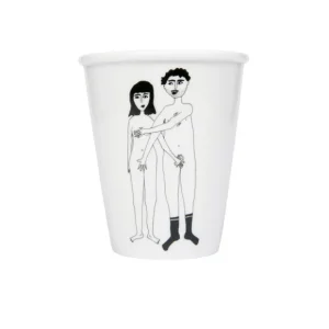 Helen B Carafes & Verres>Gobelet Couple Nu De Face En Porcelaine