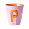 Rice Tasses & Mugs>Gobelet Lettre P En Melamine - Rose