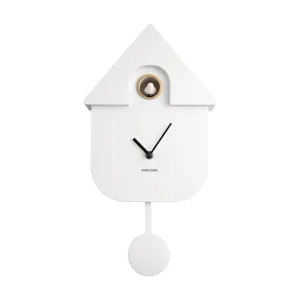 Sélectionné par Fleux Horloges>Horloge Modern Cuckoo En Metal L 21.5 X H 41 Cm - Blanc