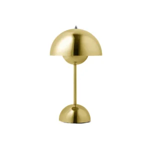 And Tradition Lampes De Table>Lampe A Poser Flowerpot Vp9 Sans Fil - Laiton