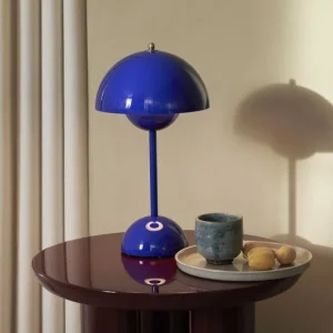 And Tradition Lampes De Bureaux>Lampe A Poser Flowerpot Vp9 Sans Fil - Bleu Cobalt