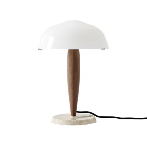 And Tradition Lampes De Table>Lampe A Poser Herman Shy3 - Noyer & Marbre Creme