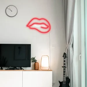 Sélectionné par Fleux Appliques Murales>Lampe Murale Neon Led Bitting Lips - Rouge