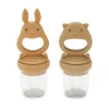 Konges Slojd Anneaux De Dentition & Tétines>Lot De 2 Grignoteuses En Silicone - Almond / Terracotta