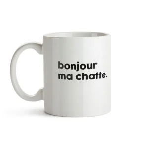 Félicie Aussi Tasses & Mugs>Mug En Porcelaine - Bonjour Ma Chatte