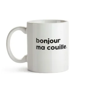 Félicie Aussi Tasses & Mugs>Mug En Porcelaine - Bonjour Ma Couille