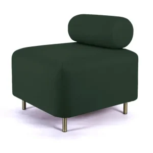 ENOstudio Fauteuils & Repose-Pieds>Ottoman Bovari Velours Vert Canard Riviera 38