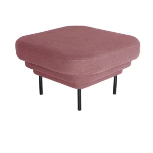 ENOstudio Fauteuils & Repose-Pieds>Ottoman Cornice Tissu - Rose & Metal Noir