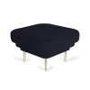 ENOstudio Fauteuils & Repose-Pieds>Ottoman Cornice Velours - Bleu Nuit & Laiton