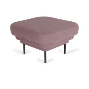 ENOstudio Fauteuils & Repose-Pieds>Ottoman Cornice Velours Rose & Metal Noir