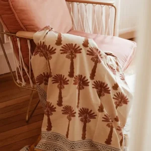 Doing Goods Linge De Lit>Plaid Tala Palmtree En Coton - Sand