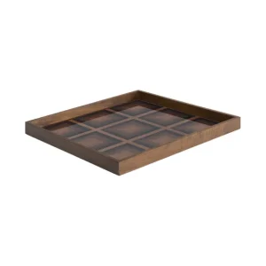 Ethnicraft Plats & Plateaux>Plateau Carre En Verre Ink Squares