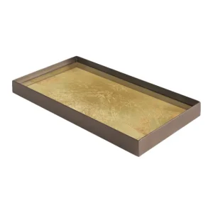 Ethnicraft Plats & Plateaux>Plateau En Verre Gold Leaf - Dore