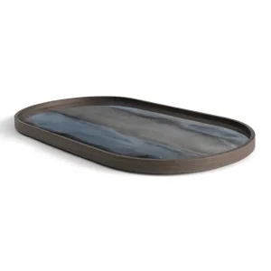 Ethnicraft Plats & Plateaux>Plateau En Verre Graphite - Organic Glass Oblong - L 71 Cm