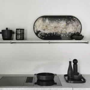 Ethnicraft Plats & Plateaux>Plateau Ovale En Verre Black Organic