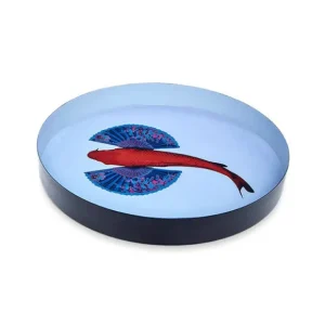 Gangzai Vide-Poches>Plateau Rond Fishkoi En Fer - O 33 Cm