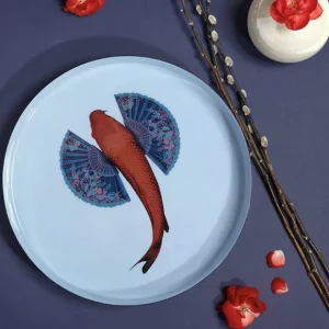 Gangzai Vide-Poches>Plateau Rond Fishkoi En Fer - O 33 Cm