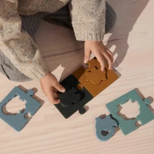 Liewood Jeux Éducatifs>Puzzle Bodil En Silicone - Dino Bleu