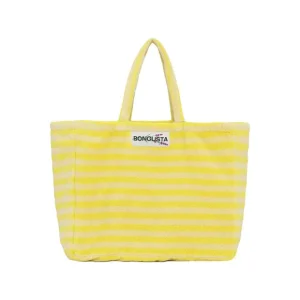 Sélectionné par Fleux Sacs & Cabas>Sac Weekend A Rayures - Pristine & Neon Yellow