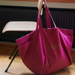 Hay Sacs & Cabas>Sac Weekend En Coton Recycle - Fuchsia