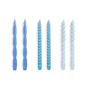 Hay Bougies, Bougeoirs Et Allumettes>Set De 6 Bougies Long Mix Bleu