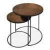 Ethnicraft Tables Basses & D'Appoint>Set De 2 Tables D'Appoint Heavy Aged Bronze