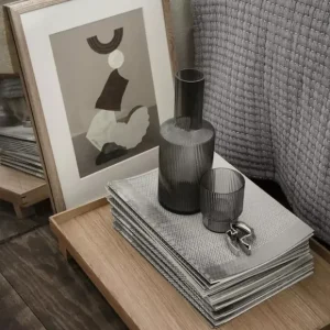 Ferm Living Carafes & Verres>Set De 4 Verres Ripple - Fume Gris