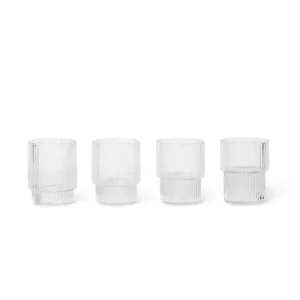 Ferm Living Carafes & Verres>Set De 4 Verres Ripple - Fume Gris