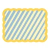 Fleux Sets De Table & Dessous De Verre>Set De Table Biscotti A Rayures - 38 Cm X 48 Cm - Bleu & Jaune