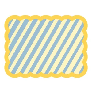 Fleux Sets De Table & Dessous De Verre>Set De Table Biscotti A Rayures - 38 Cm X 48 Cm - Bleu & Jaune