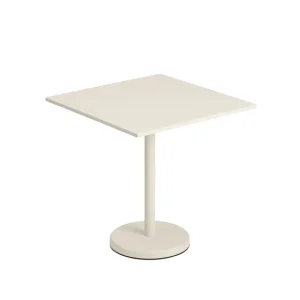 Muuto Tables D'extérieur>Table A Cafe Linear Steel Off-White - 70 X 70 X H 73 Cm