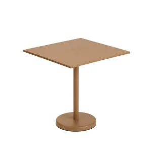 Muuto Tables D'extérieur>Table A Cafe Linear Steel Burnt Orange - 70 X 70 X H 73 Cm