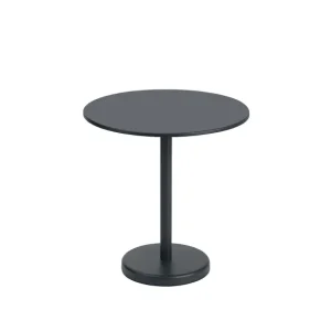 Muuto Tables D'extérieur>Table A Cafe Linear Steel Black - O 70 X H73 Cm