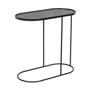 Ethnicraft Tables Basses & D'Appoint>Table A Plateau Oblong En Metal Et Bois - L 69 Cm