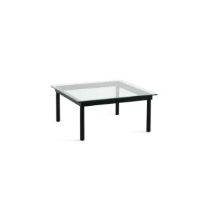 Hay Tables Basses & D'Appoint>Table Basse Kofi Chene Massif Noir & Verre Clair - L 80 X L 80 X H 36 Cm