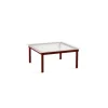 Hay Tables Basses & D'Appoint>Table Basse Kofi Chene Massif Rouge Grange & Verre Roseau Transparent - L 80 X L 80 X H 36 Cm